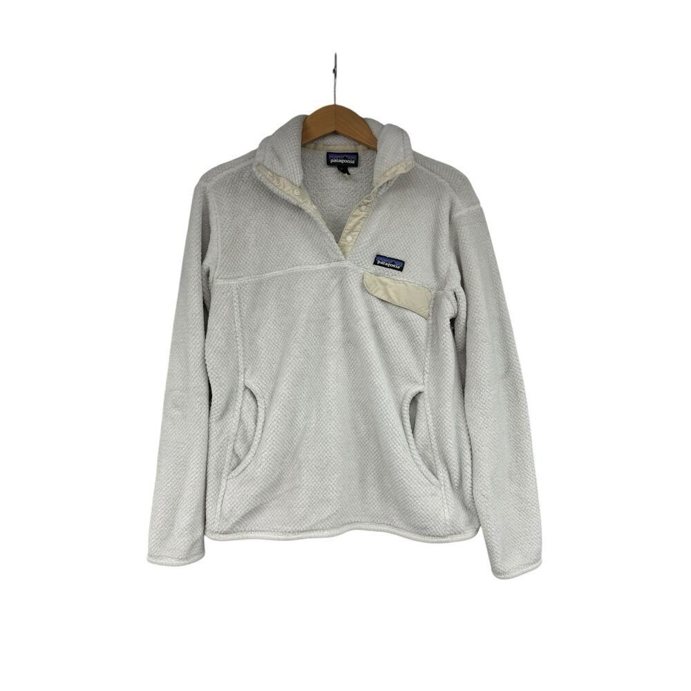 Patagonia Pullover Womens Medium Re-Tool Snap-T Fleece Polartec Thermal Cream